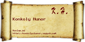 Konkoly Hunor névjegykártya